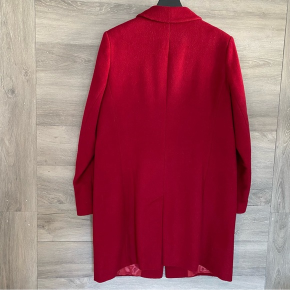 Lauren Ralph Lauren Single Breasted Walker Coat Wool 14 Red - Picture 10 of 14